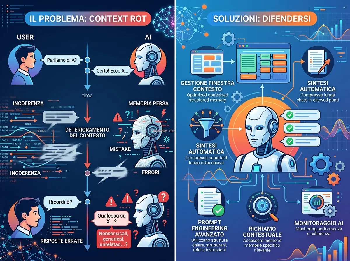 Quando la memoria dell'AI peggiora le risposte: cos'è il context rot e come difendersi